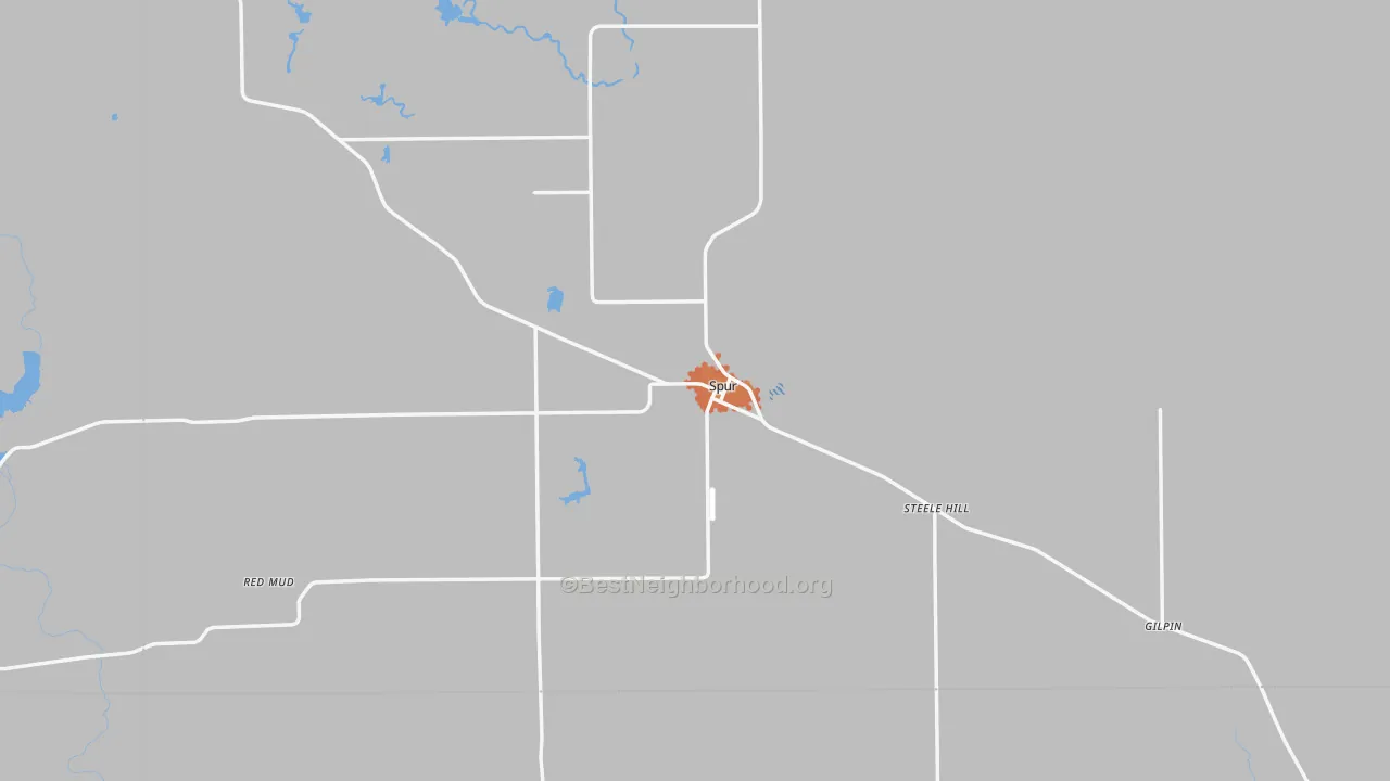 Bike Grade map of Spur, TX