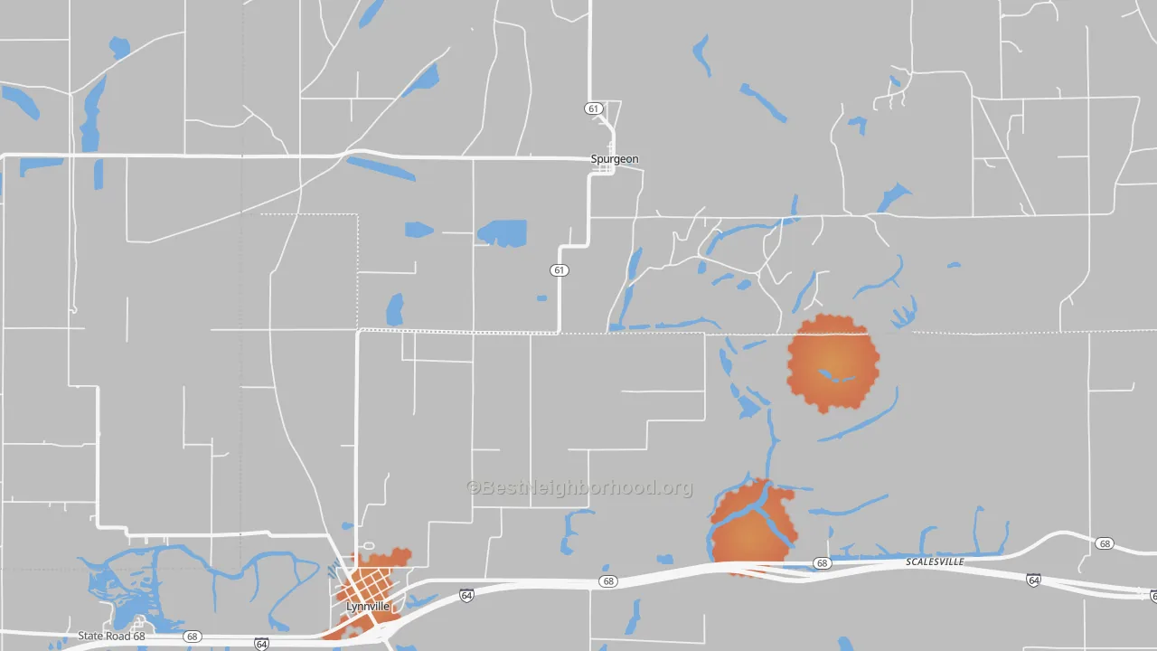 Bike Grade map of Spurgeon, IN