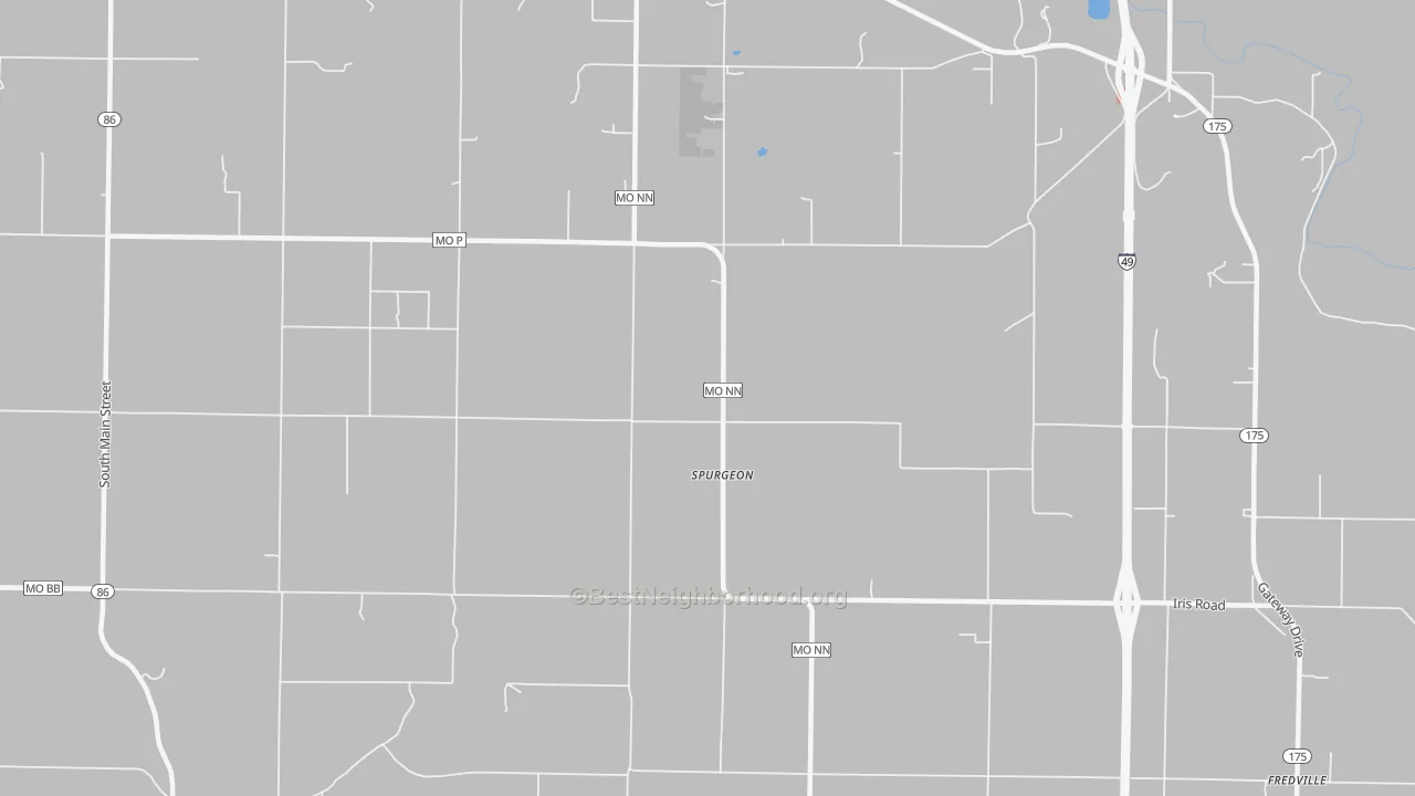 Bike Grade map of Spurgeon, MO