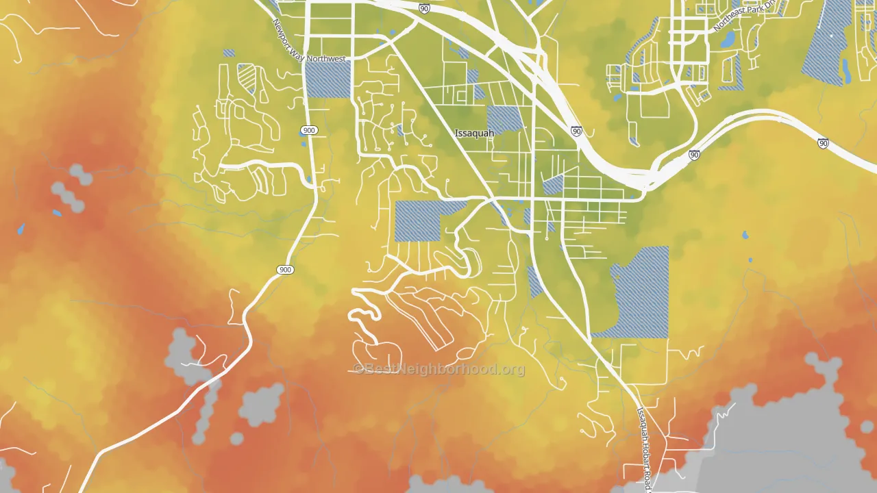Bike Grade map of Squak Mountain, Issaquah, WA