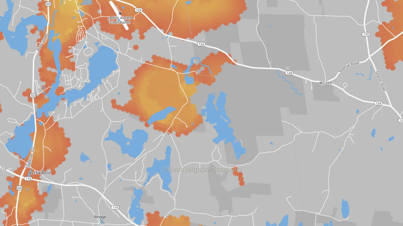 Bike Grade map of Squantum, NH