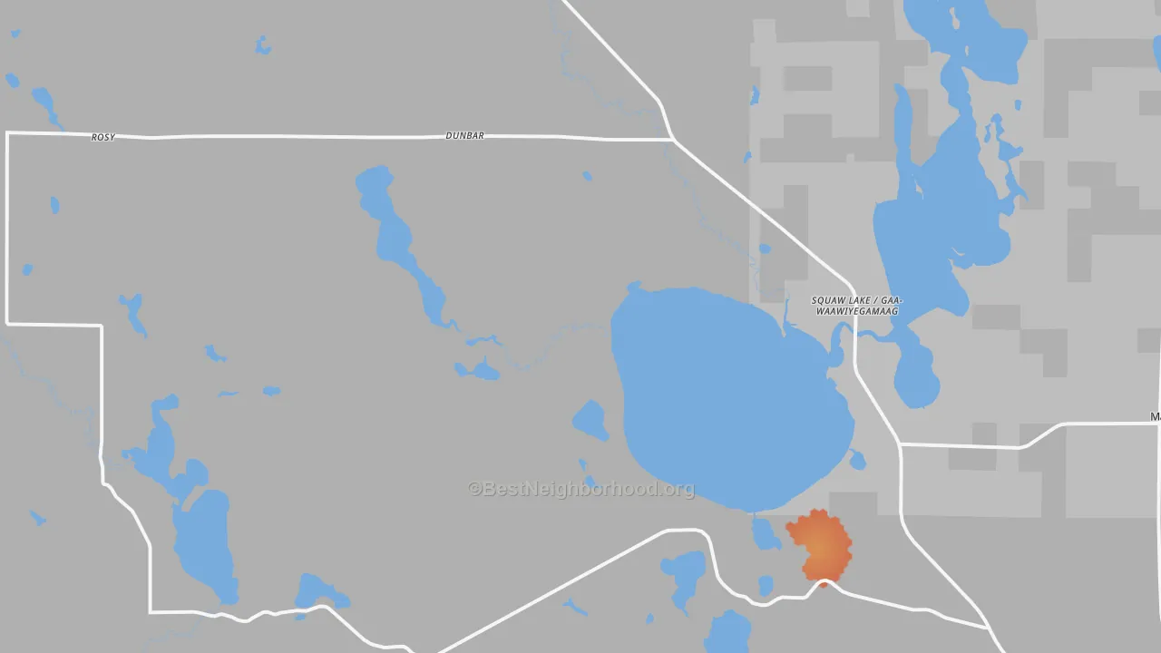 Bike Grade map of Squaw Lake, MN