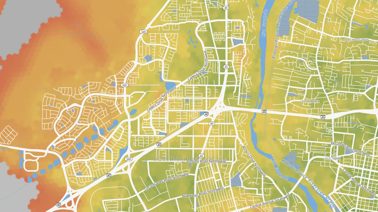 Bike Grade map of SR Marmon, Albuquerque, NM
