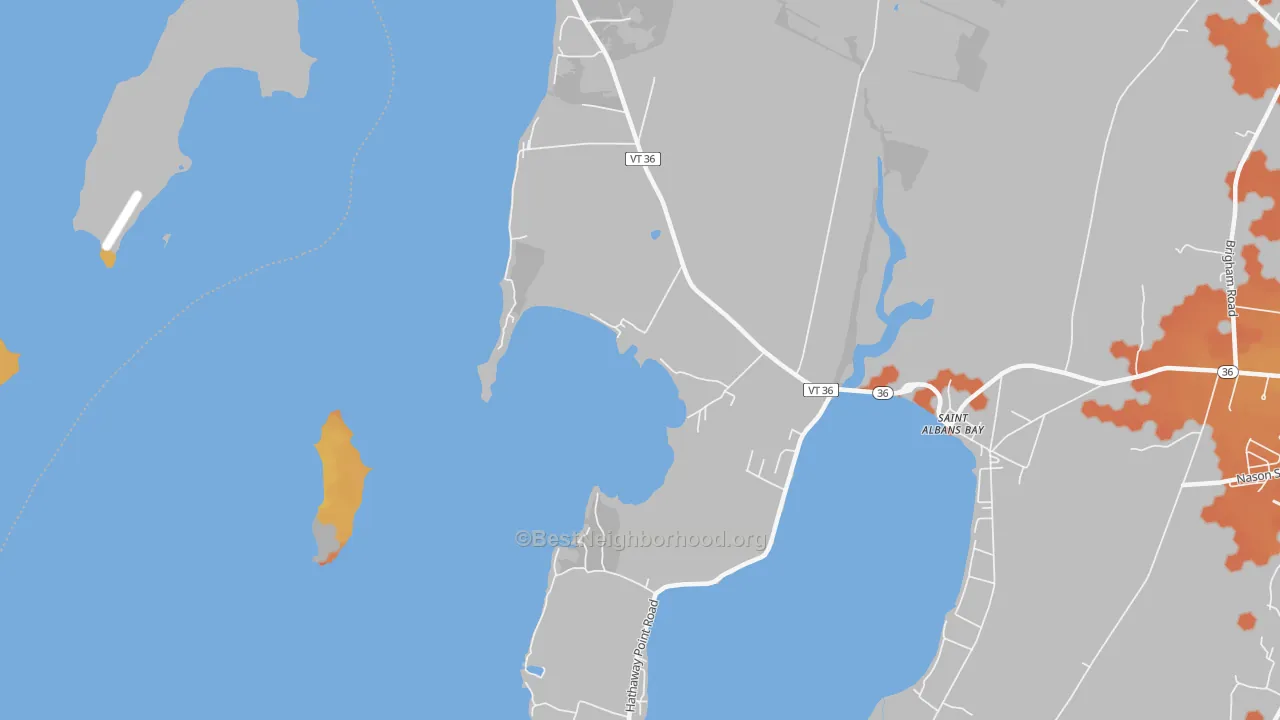 Bike Grade map of St. Albans Bay, VT