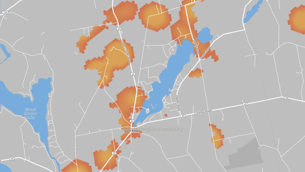 Bike Grade map of St. Albans, ME