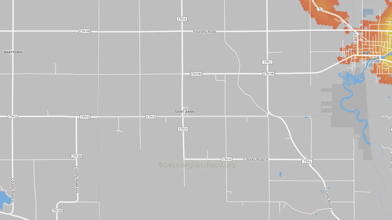 Bike Grade map of St. Anna, WI