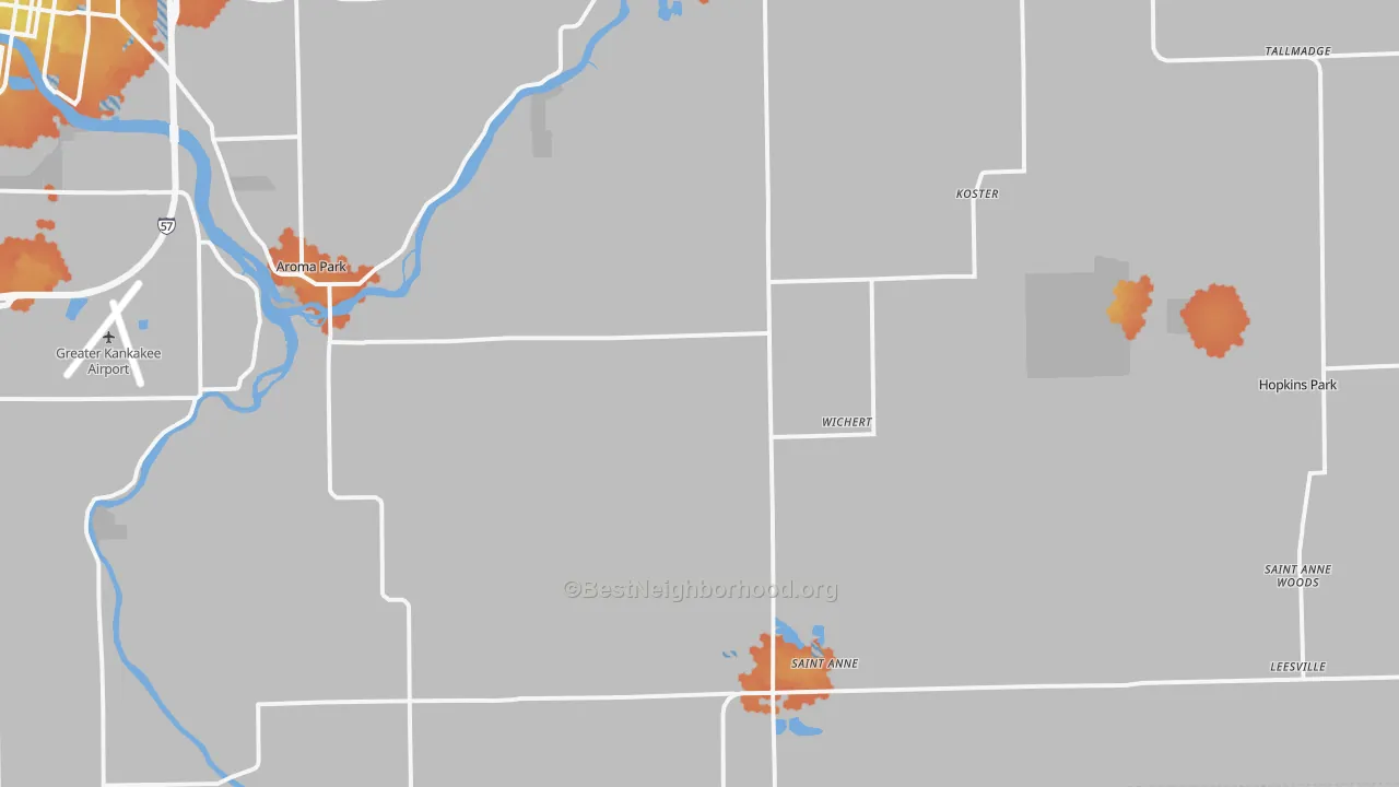 Bike Grade map of St. Anne, IL