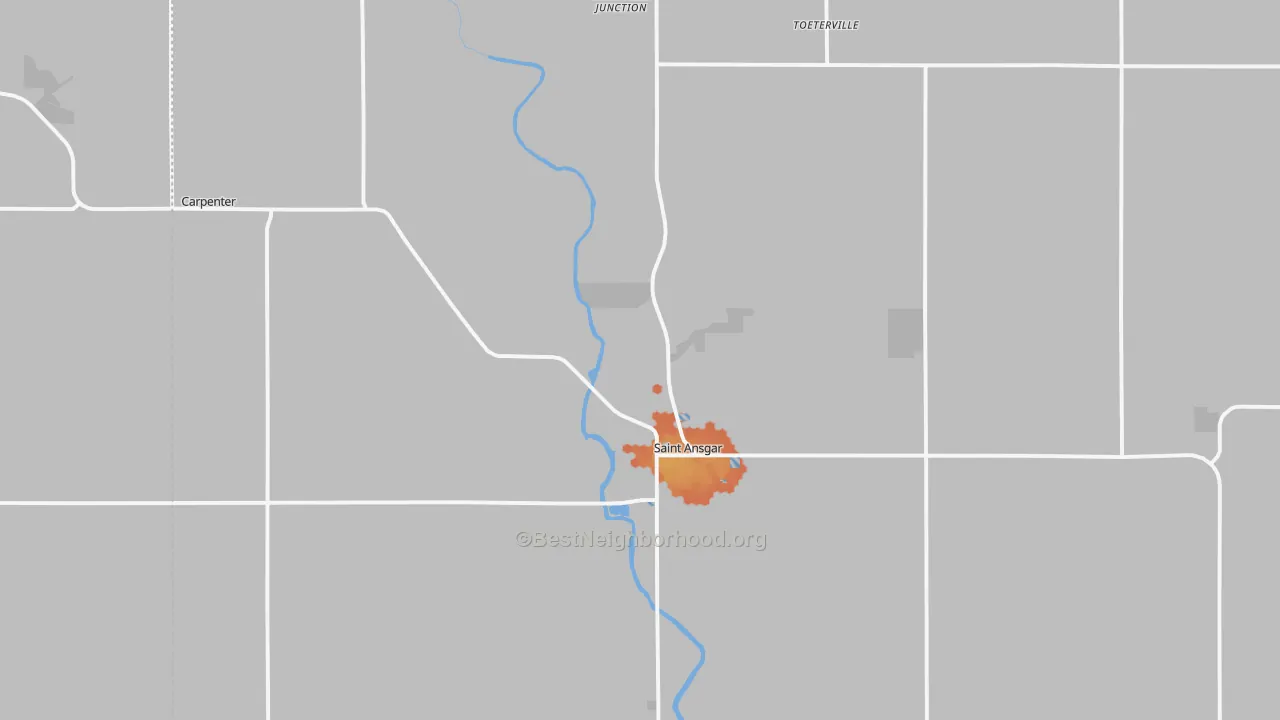 Bike Grade map of St. Ansgar, IA