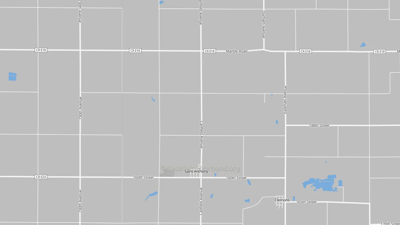 Bike Grade map of St. Anthony, IA