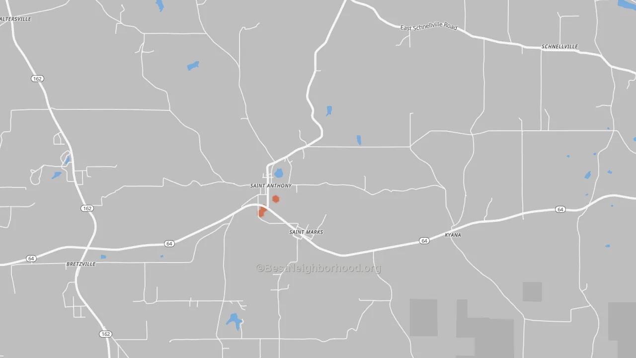 Bike Grade map of St. Anthony, IN