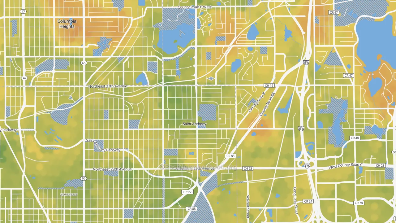 Bike Grade map of St. Anthony, MN