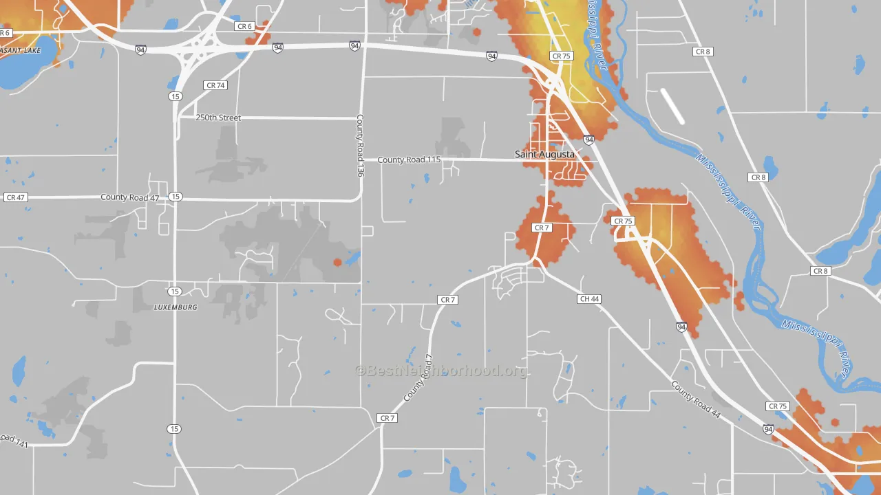 Bike Grade map of St. Augusta, MN