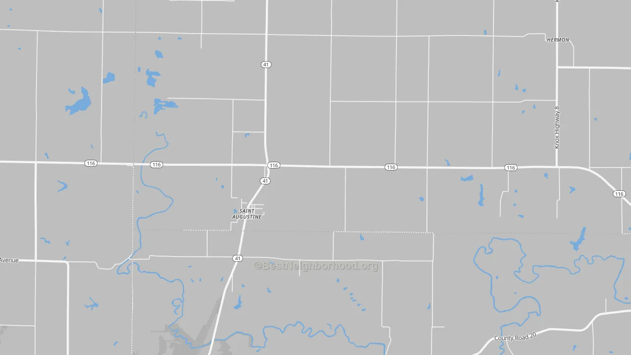 Bike Grade map of St. Augustine, IL