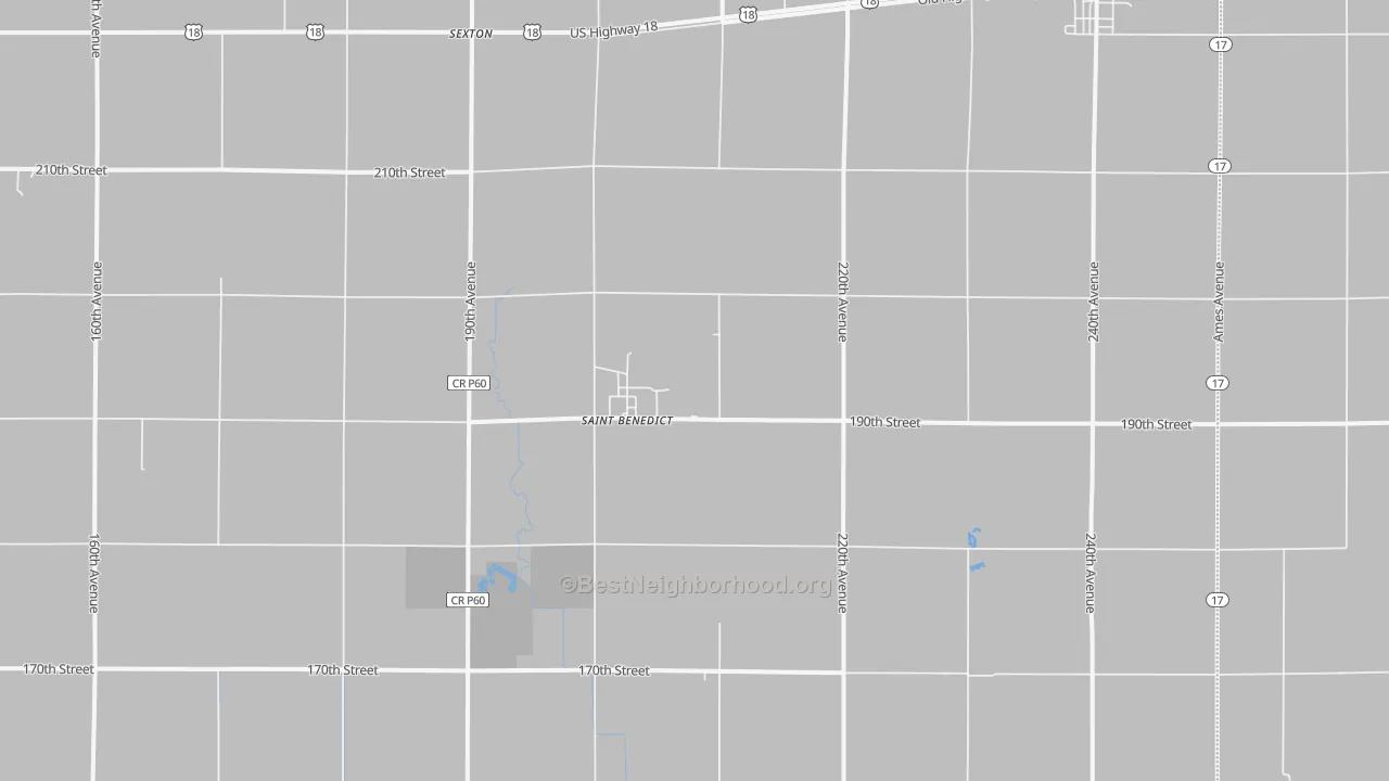 Bike Grade map of St. Benedict, IA