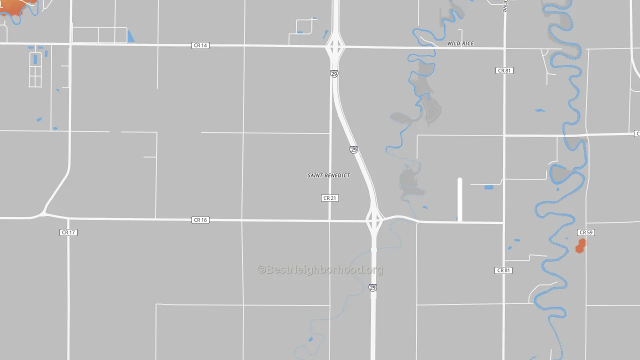 Bike Grade map of St. Benedict, ND