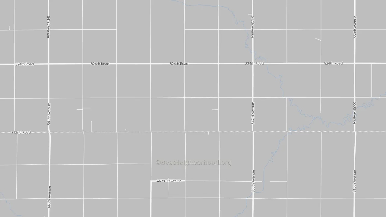 Bike Grade map of St. Bernard, NE