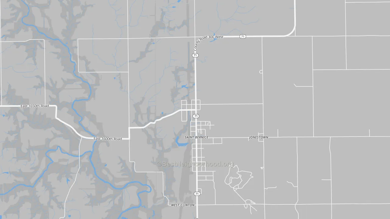 Bike Grade map of St. Bernice, IN