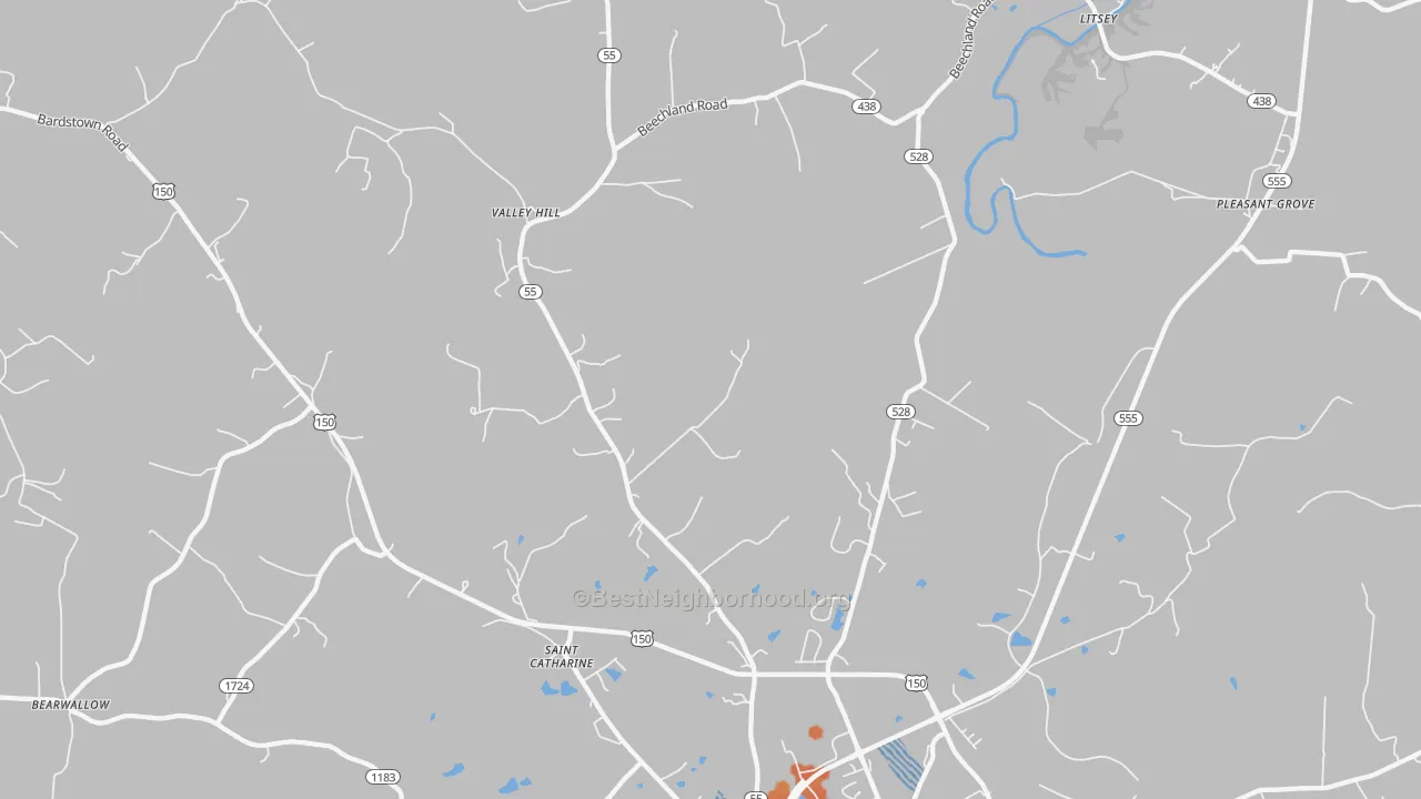 Bike Grade map of St. Catharine, KY