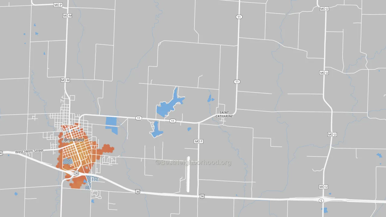Bike Grade map of St. Catharine, MO