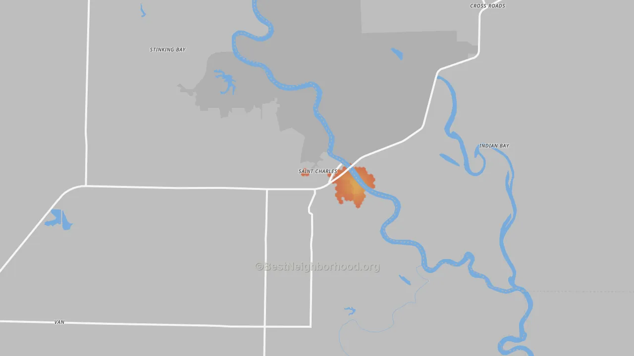 Bike Grade map of St. Charles, AR