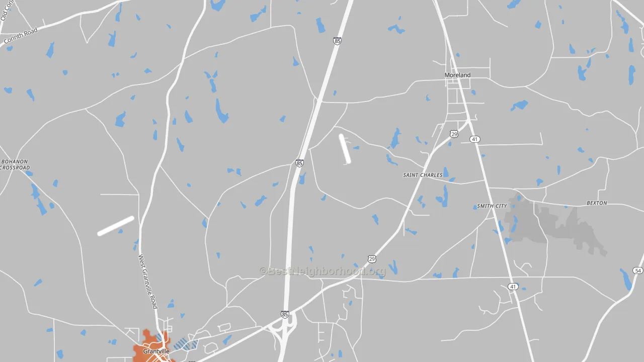 Bike Grade map of St. Charles, GA