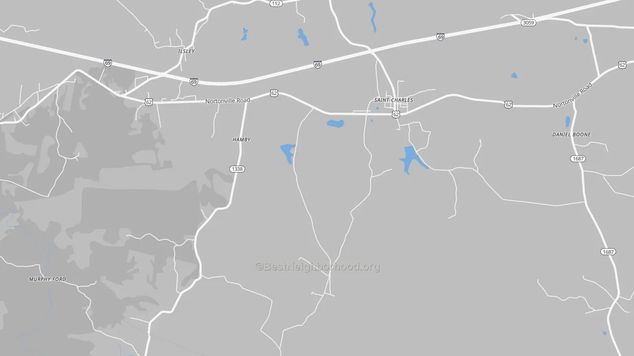 Bike Grade map of St. Charles, KY