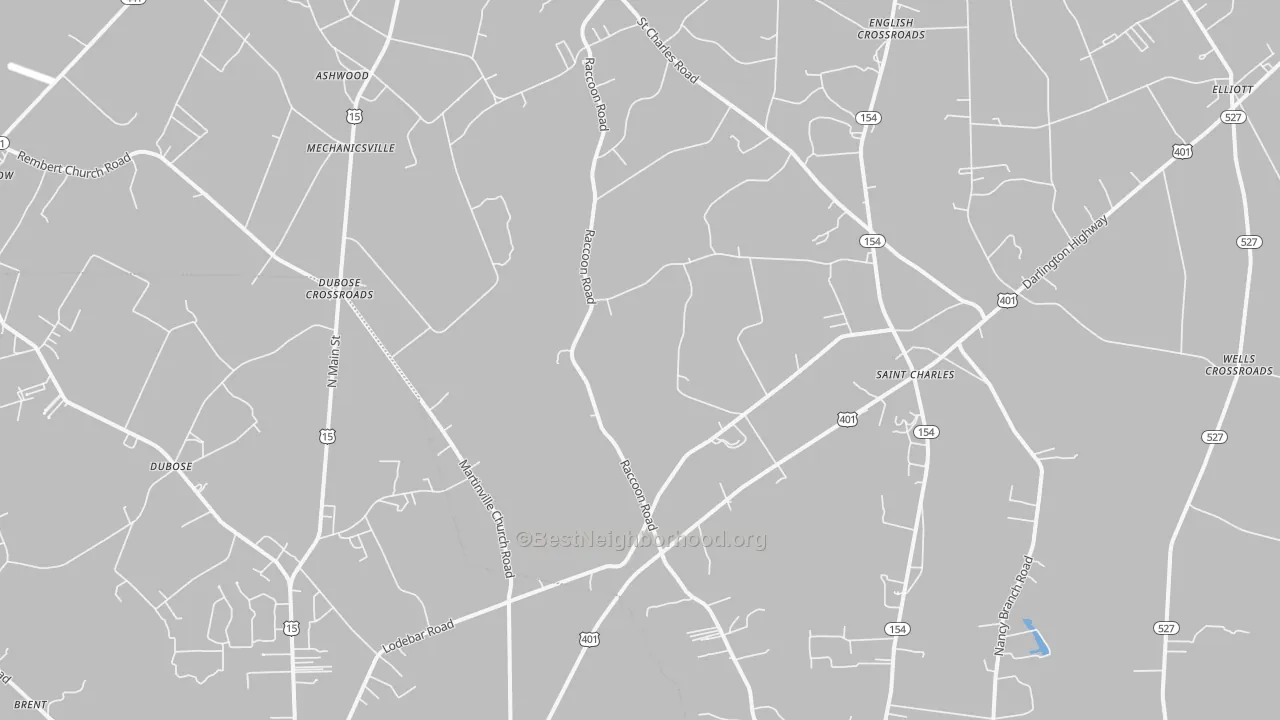 Bike Grade map of St. Charles, SC