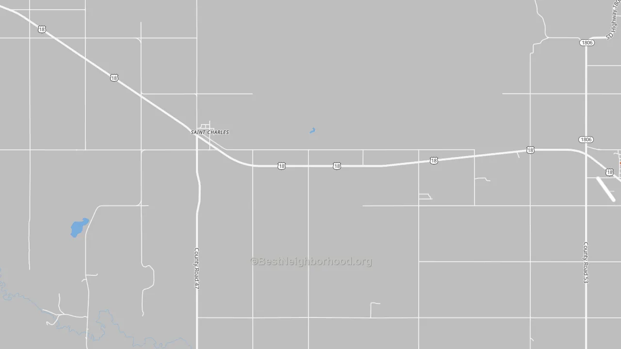 Bike Grade map of St. Charles, SD