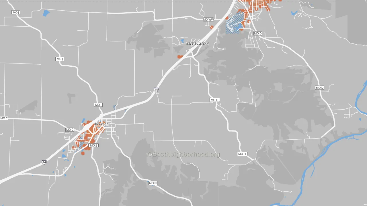 Bike Grade map of St. Cloud, MO