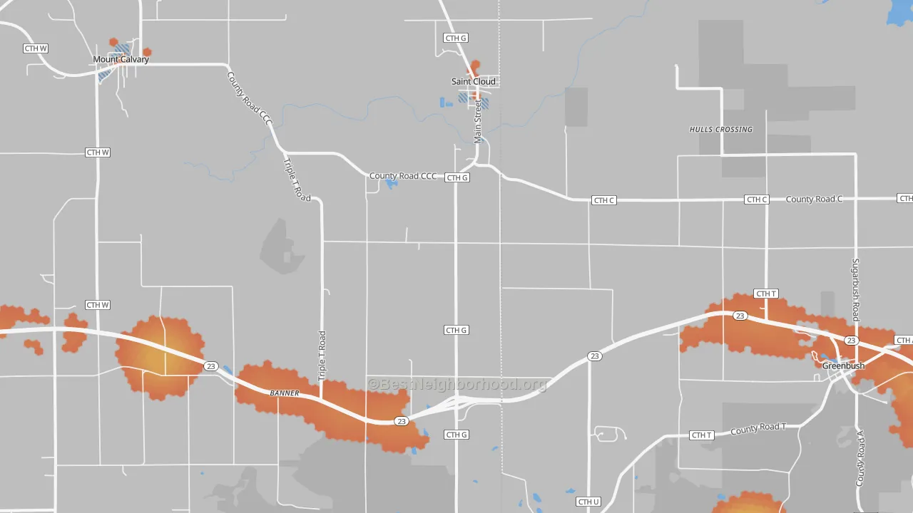 Bike Grade map of St. Cloud, WI