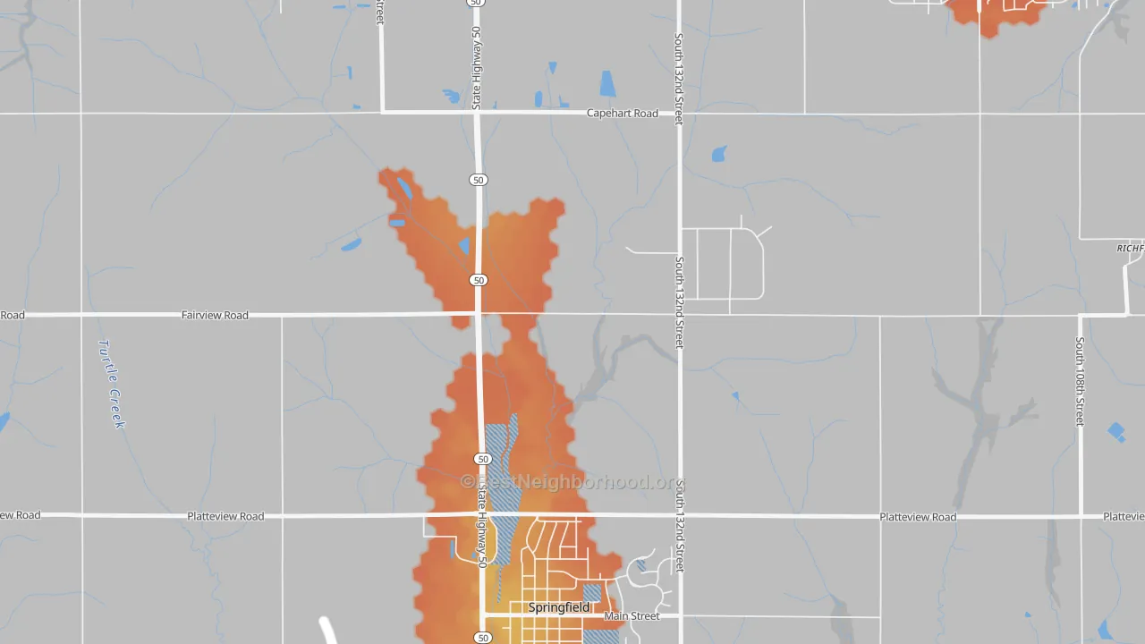 Bike Grade map of St. Columbans, NE