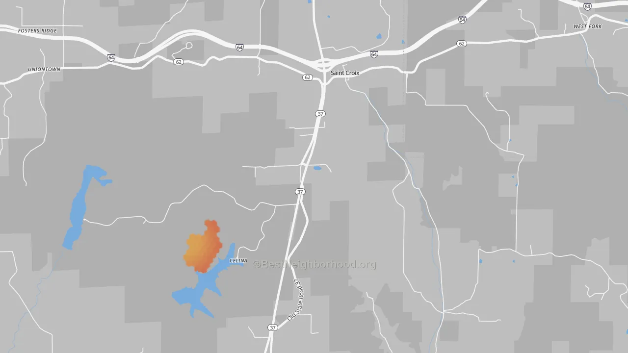 Bike Grade map of St. Croix, IN