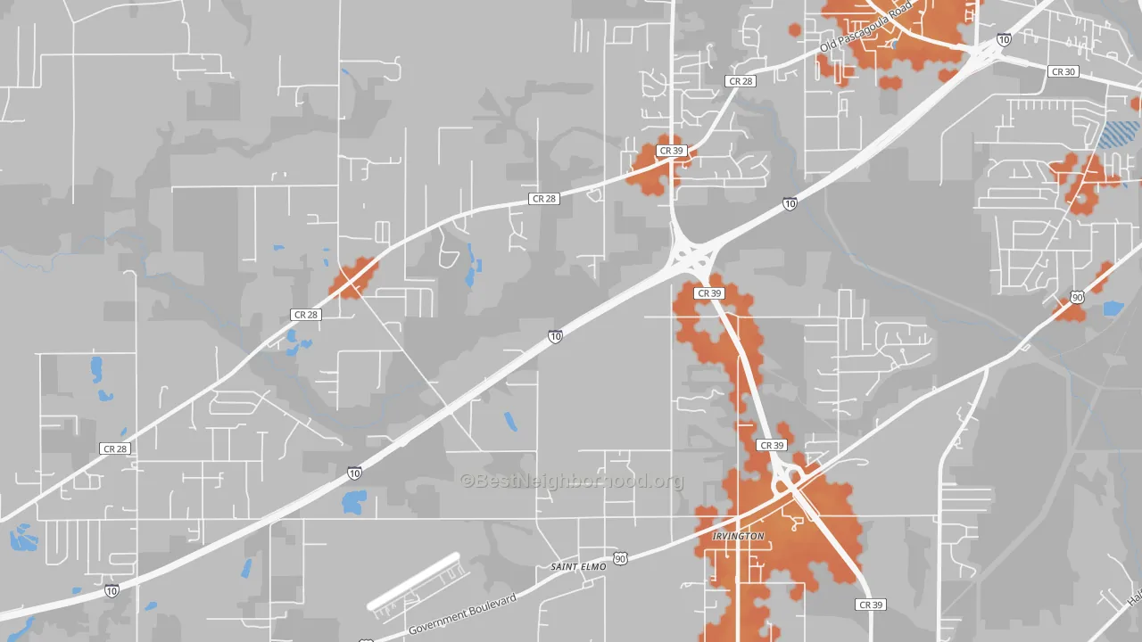 Bike Grade map of St. Elmo, AL