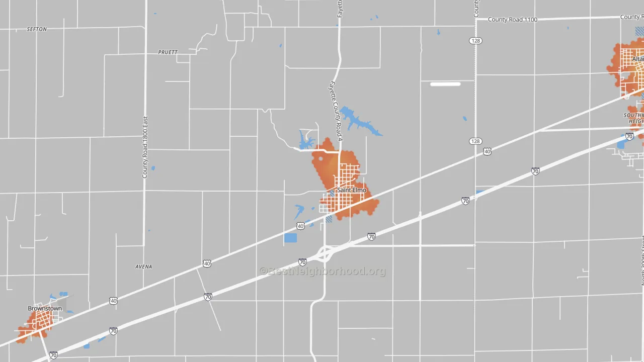 Bike Grade map of St. Elmo, IL