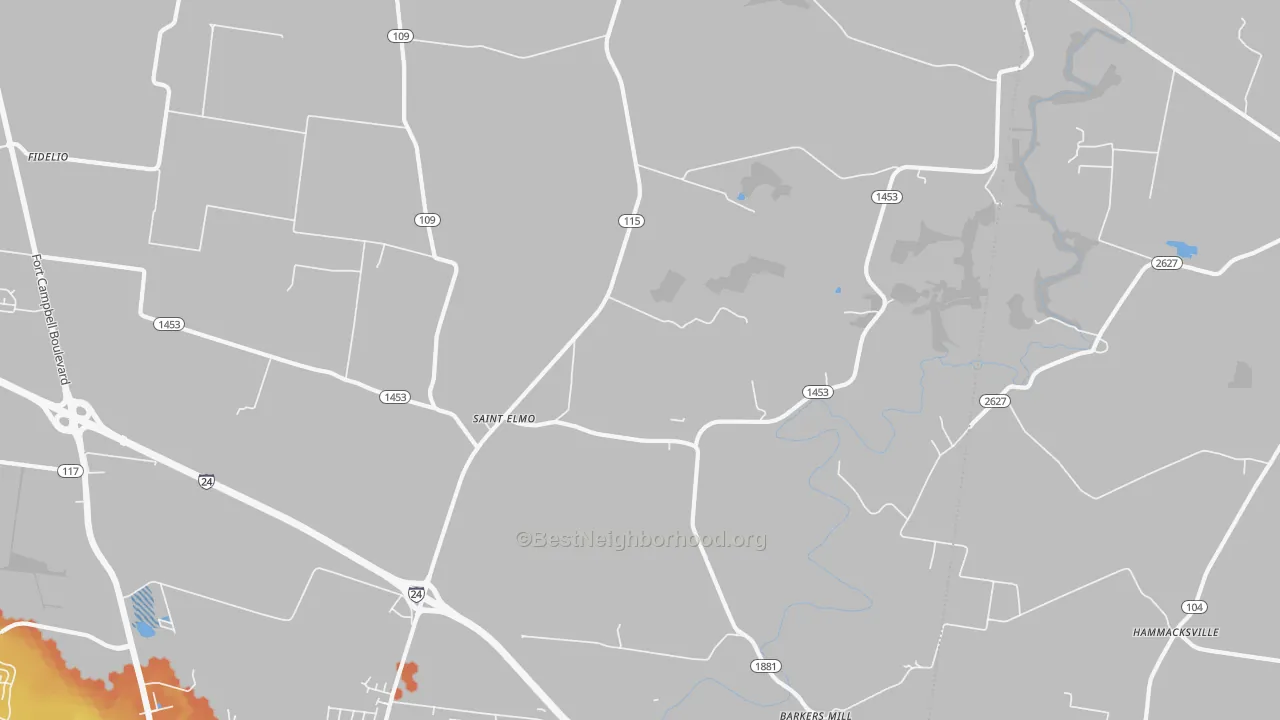 Bike Grade map of St. Elmo, KY