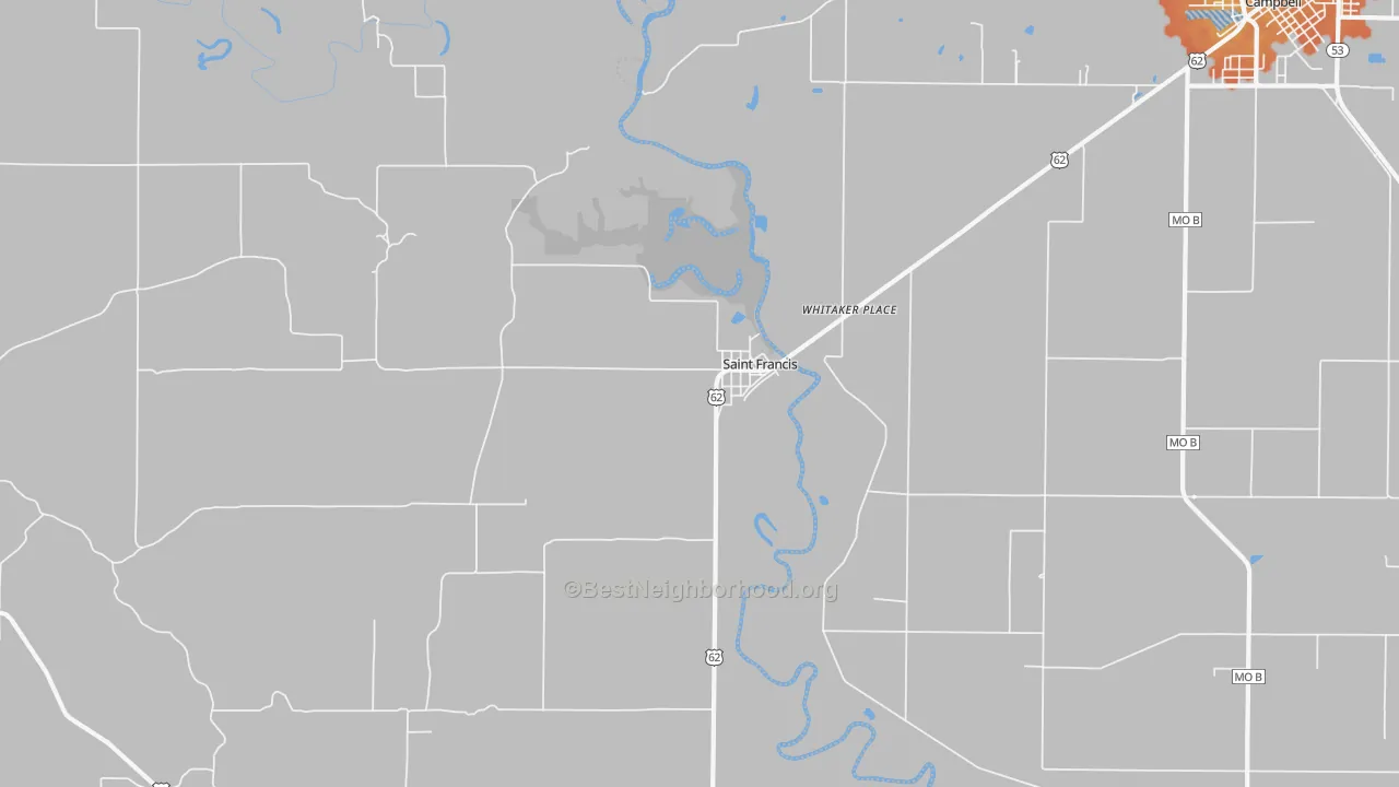 Bike Grade map of St. Francis, AR