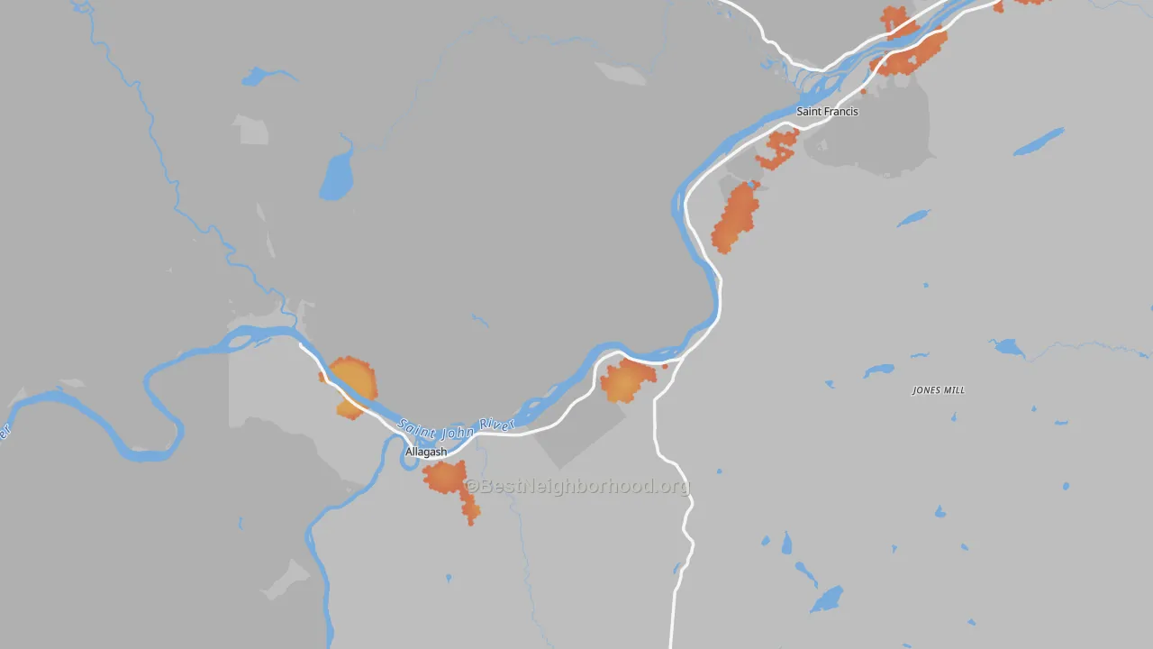 Bike Grade map of St. Francis, ME