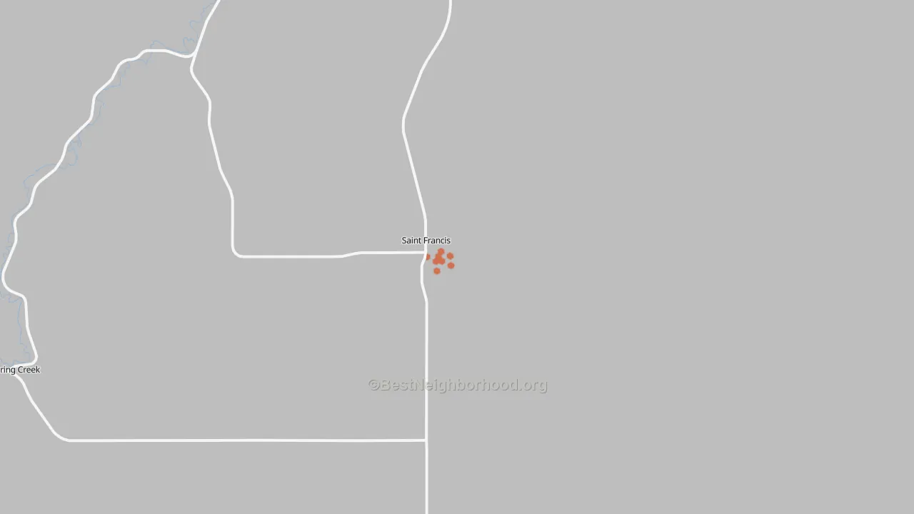 Bike Grade map of St. Francis, SD