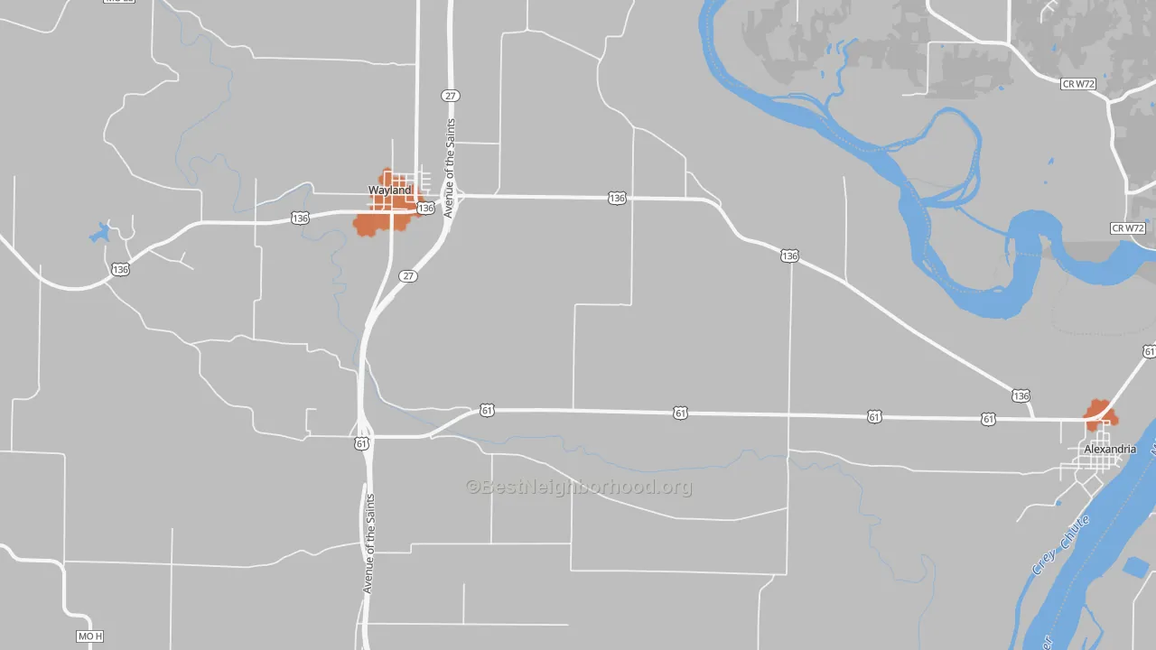 Bike Grade map of St. Francisville, MO