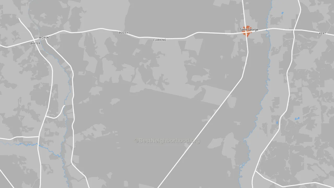 Bike Grade map of St. George, GA
