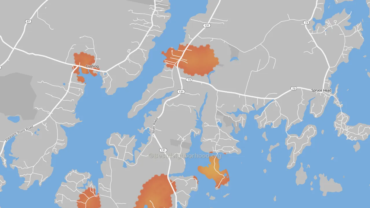 Bike Grade map of St. George, ME