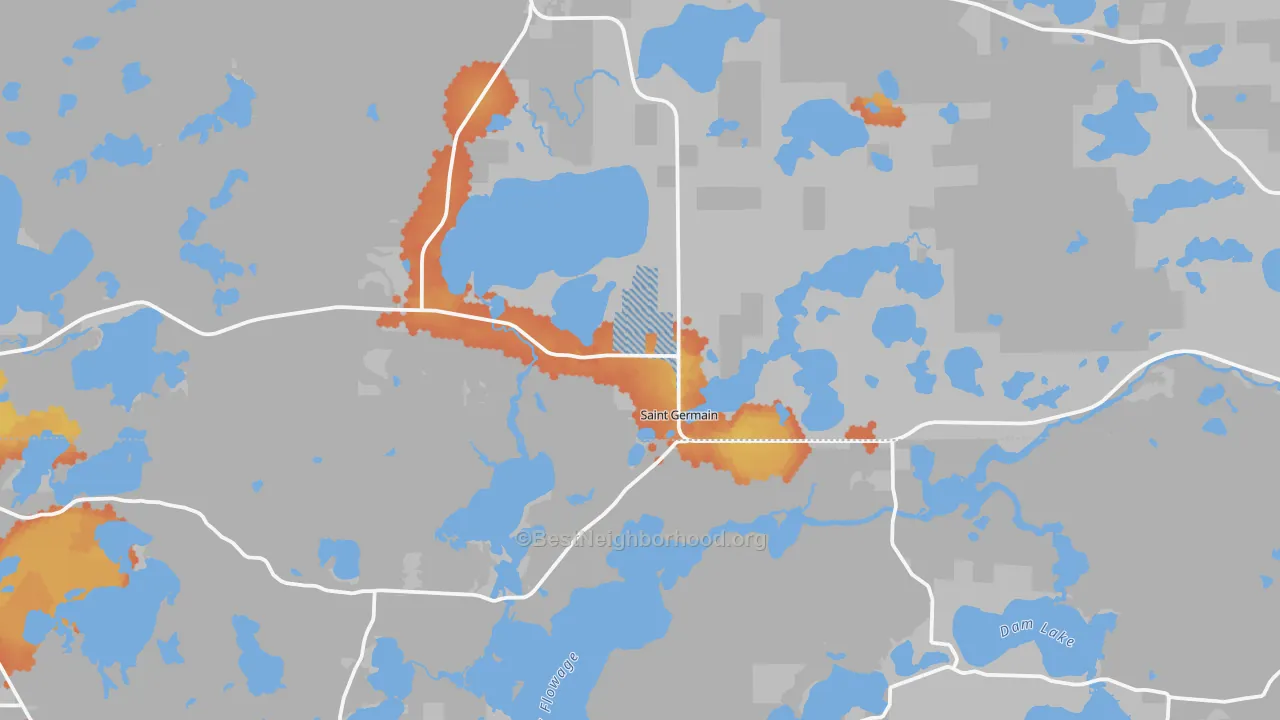 Bike Grade map of St. Germain, WI