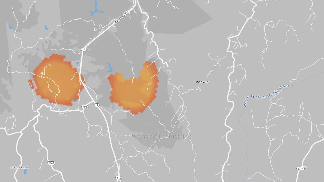 Bike Grade map of St. Helens, KY