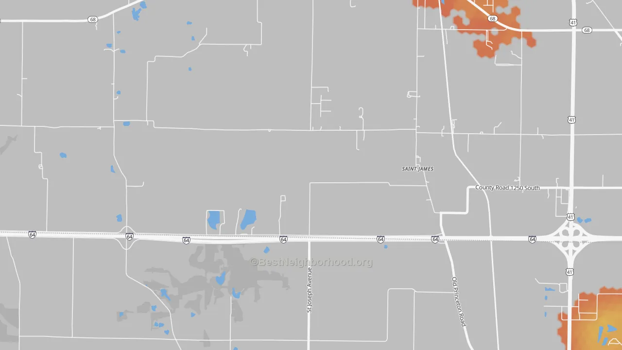 Bike Grade map of St. James, IN