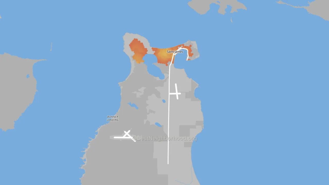 Bike Grade map of St. James, MI