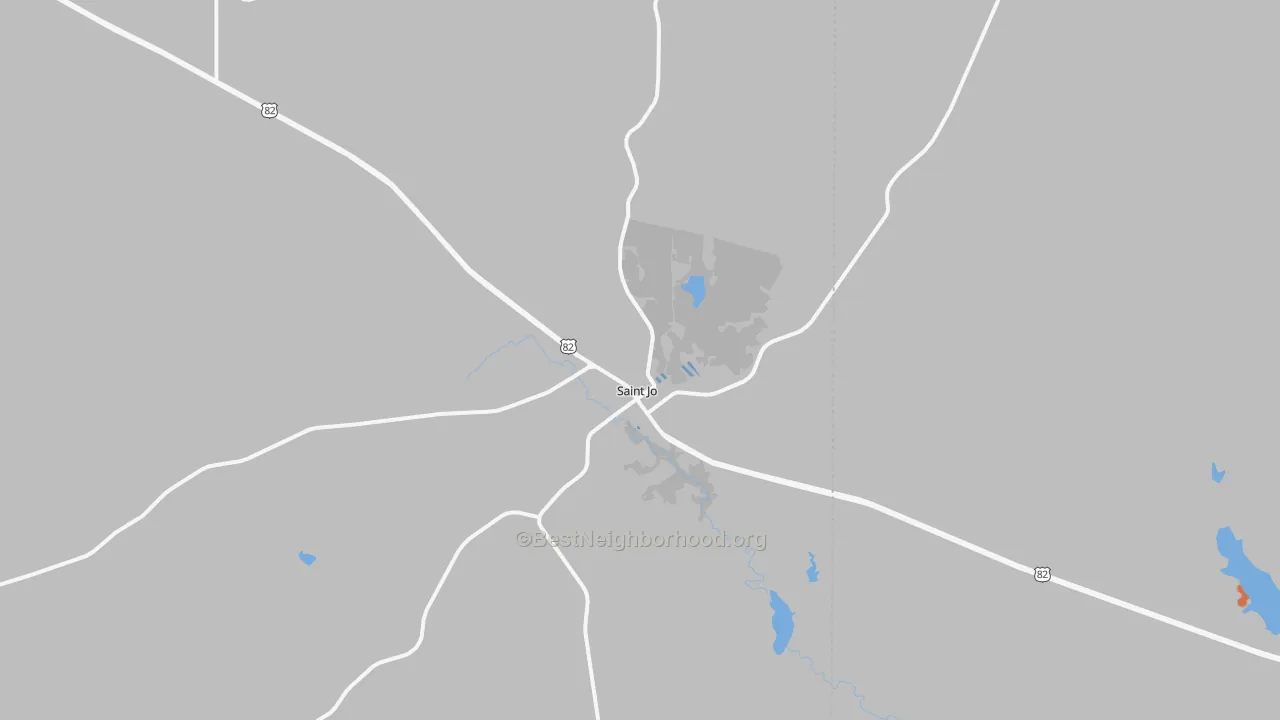 Bike Grade map of St. Jo, TX