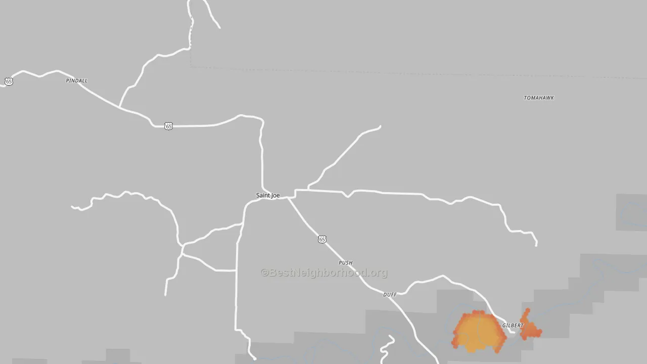 Bike Grade map of St. Joe, AR