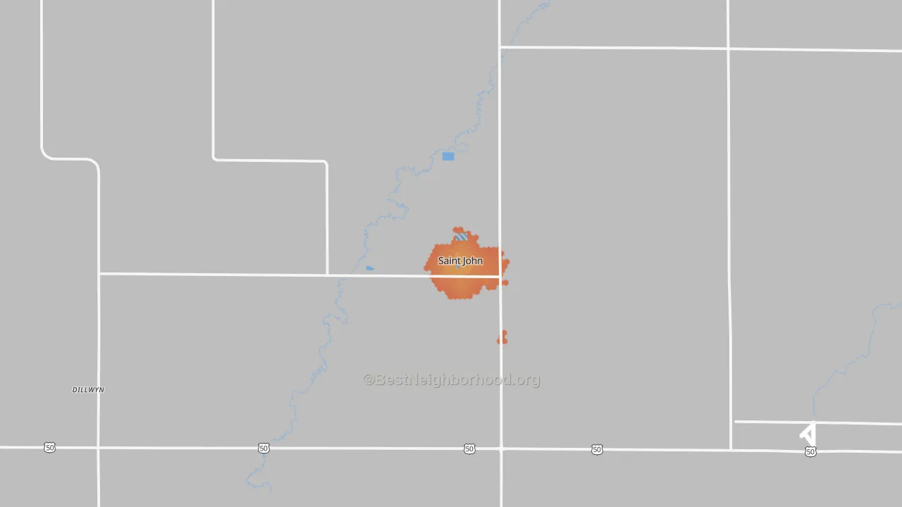 Bike Grade map of St. John, KS