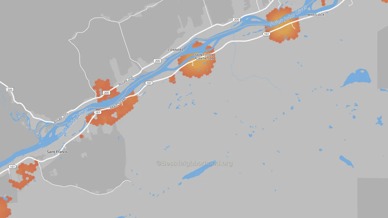 Bike Grade map of St. John, ME