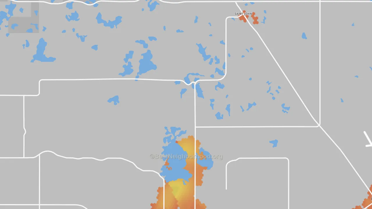 Bike Grade map of St. John, ND